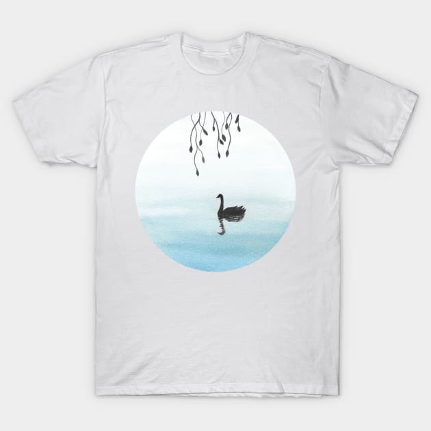 Watercolor swan T-Shirt by RosanneCreates